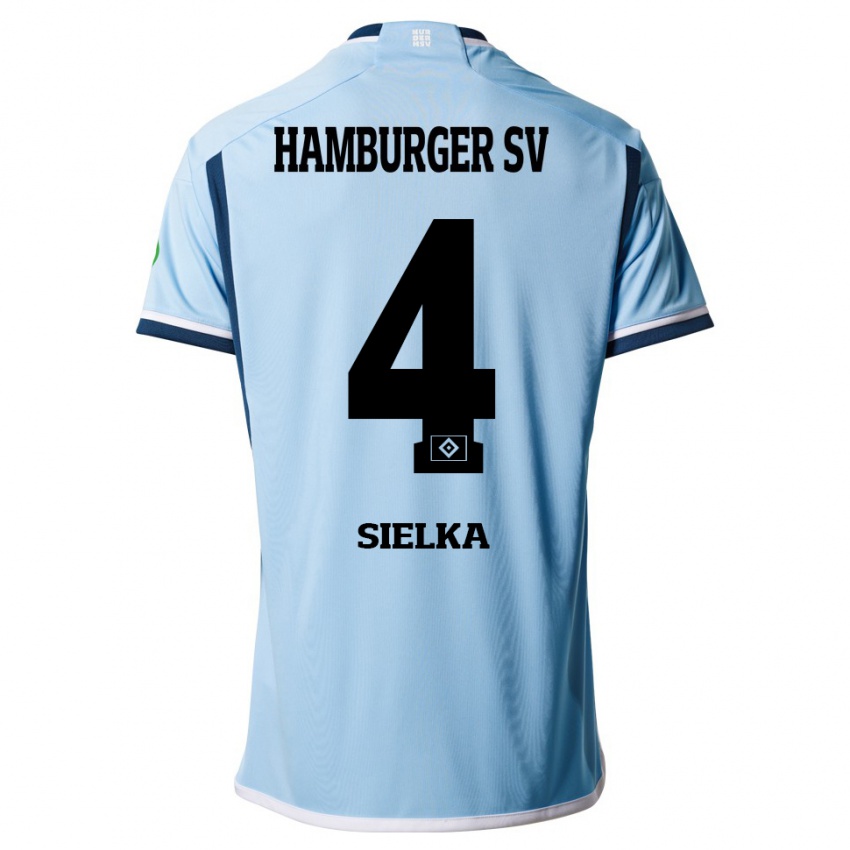 Niño Camiseta Michelle Sielka #4 Azul 2ª Equipación 2023/24 La Camisa Chile