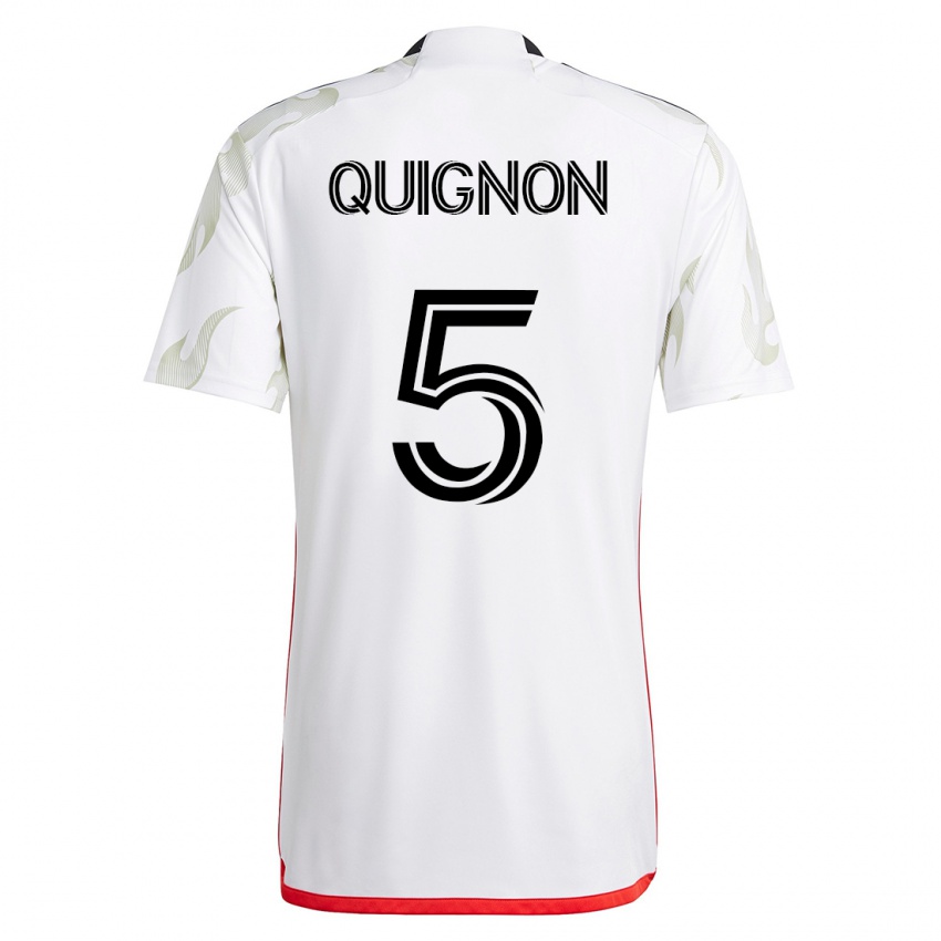 Niño Camiseta Facundo Quignón #5 Blanco 2ª Equipación 2023/24 La Camisa Chile