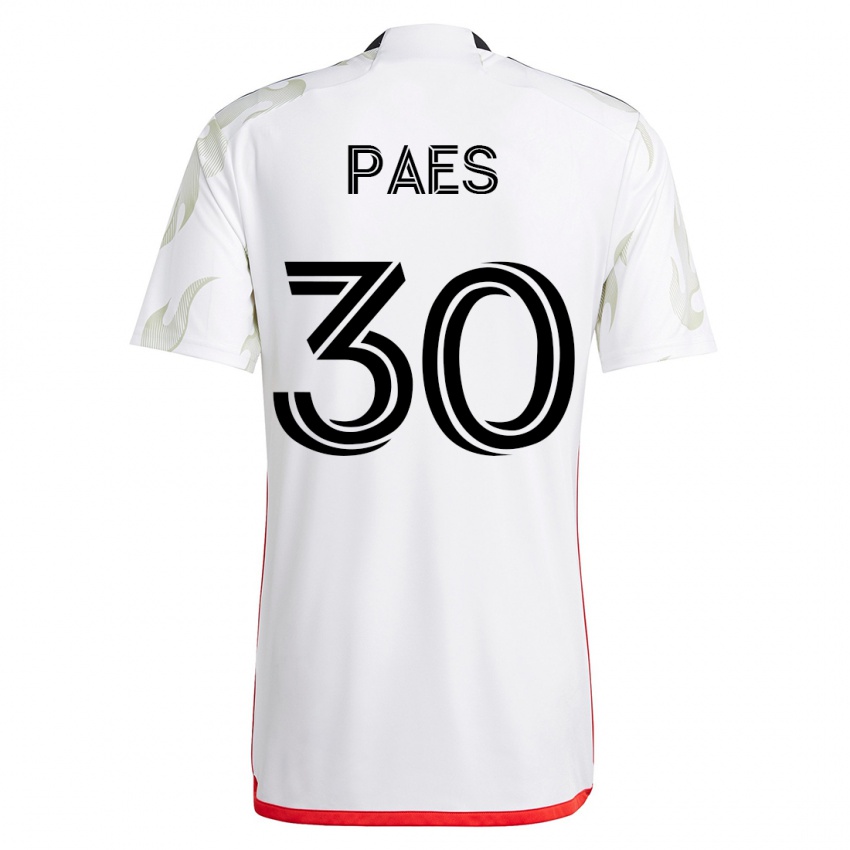 Niño Camiseta Maarten Paes #30 Blanco 2ª Equipación 2023/24 La Camisa Chile