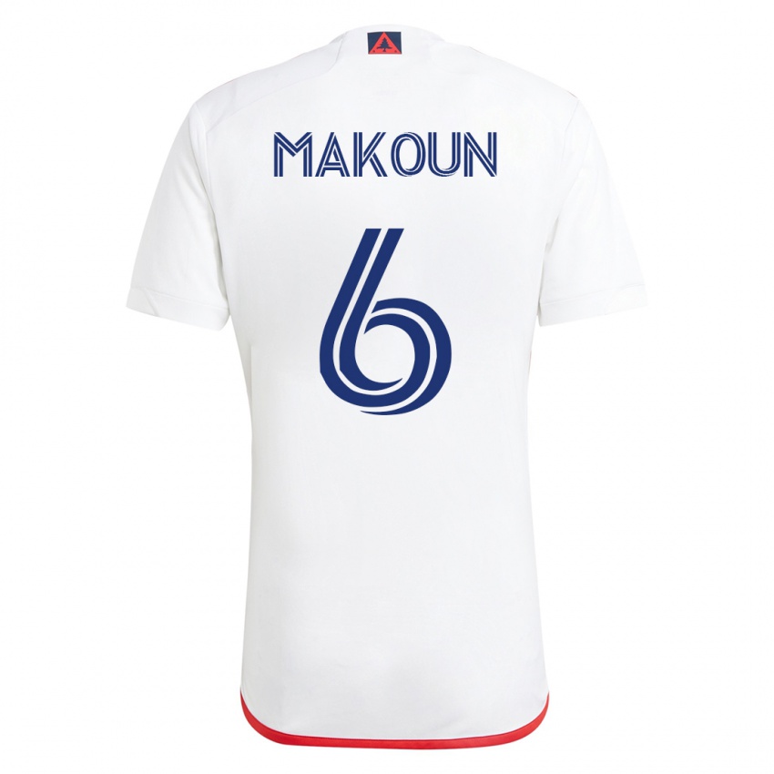 Niño Camiseta Christian Makoun #6 Blanco Rojo 2ª Equipación 2023/24 La Camisa Chile
