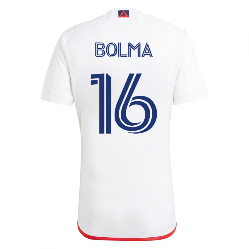 Niño Camiseta Josh Bolma #16 Blanco Rojo 2ª Equipación 2023/24 La Camisa Chile