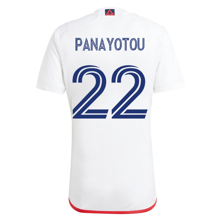 Niño Camiseta Jack Panayotou #22 Blanco Rojo 2ª Equipación 2023/24 La Camisa Chile