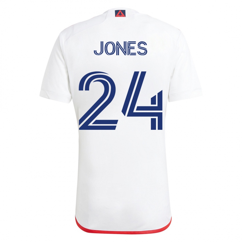Niño Camiseta Dejuan Jones #24 Blanco Rojo 2ª Equipación 2023/24 La Camisa Chile