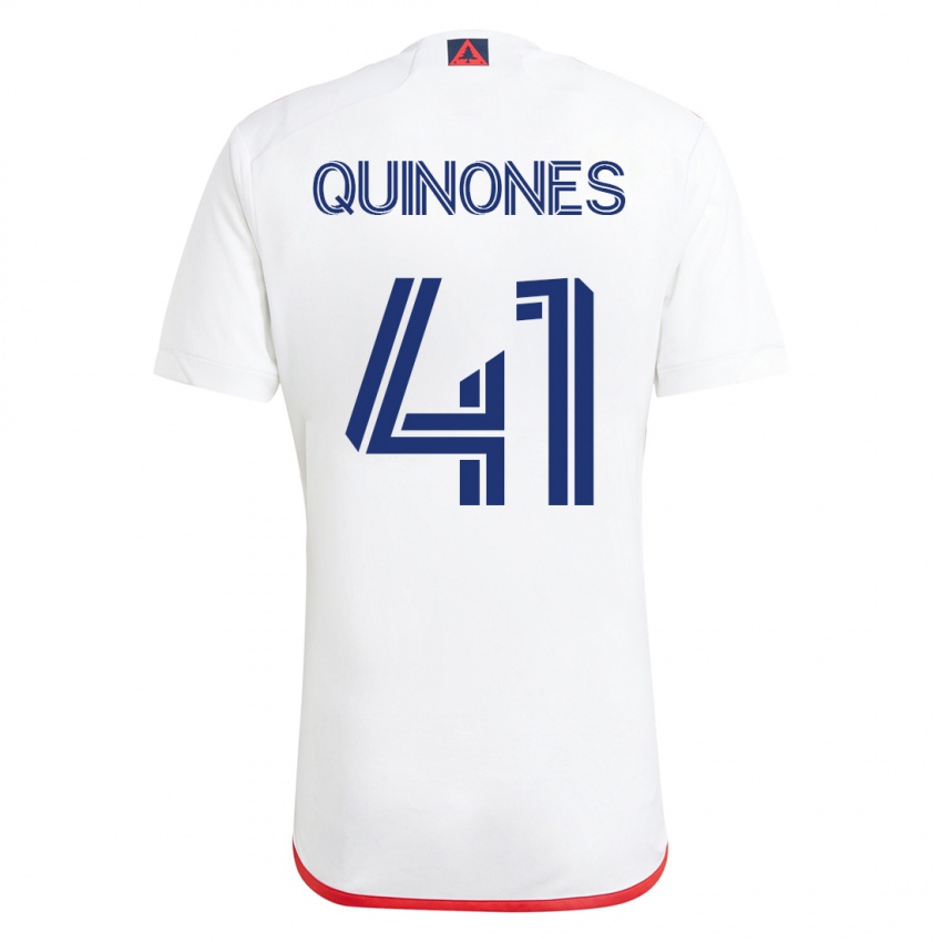 Niño Camiseta Colby Quiñónes #41 Blanco Rojo 2ª Equipación 2023/24 La Camisa Chile