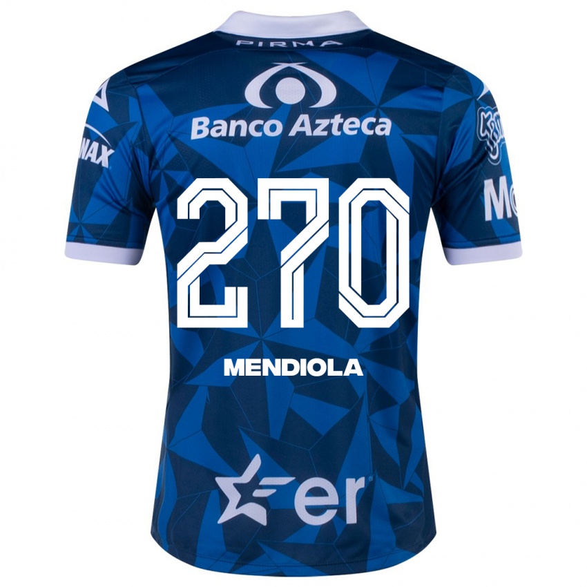 Niño Camiseta Carlos Mendiola #270 Azul 2ª Equipación 2023/24 La Camisa Chile