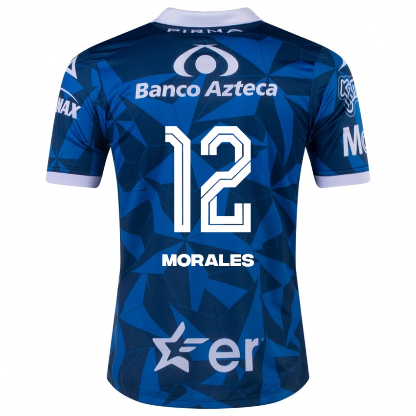 Niño Camiseta Karla Morales #12 Azul 2ª Equipación 2023/24 La Camisa Chile