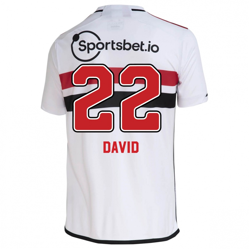 Hombre Camiseta David #22 Blanco 1ª Equipación 2023/24 La Camisa Chile