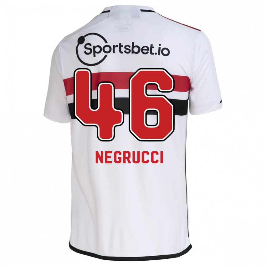 Hombre Camiseta Felipe Negrucci #46 Blanco 1ª Equipación 2023/24 La Camisa Chile