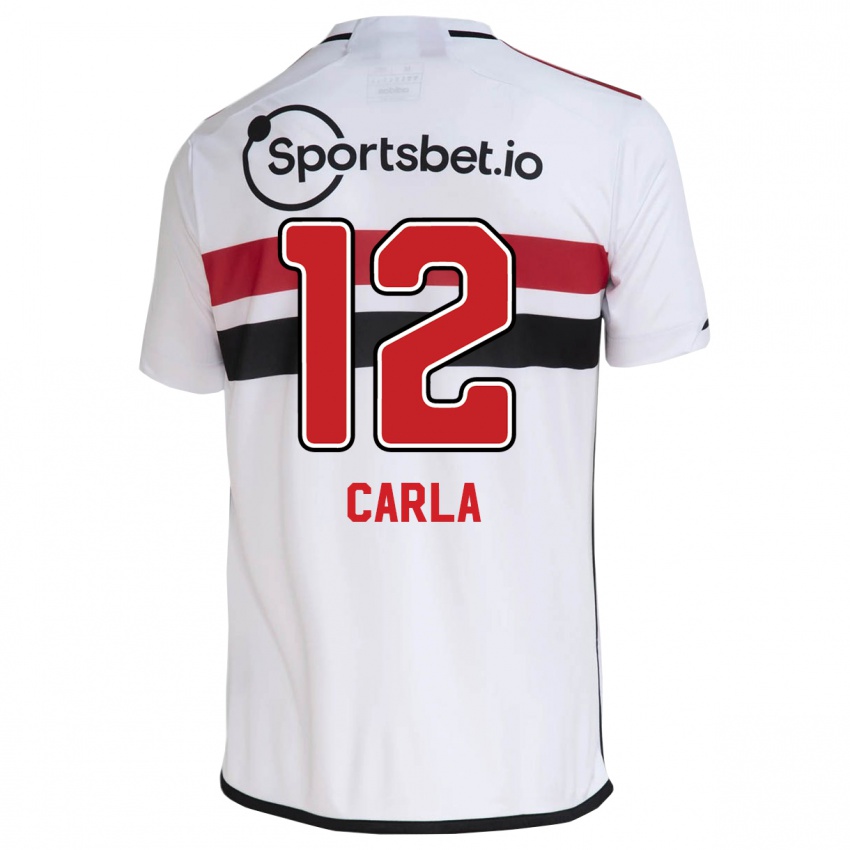 Hombre Camiseta Carla Maria Da Silva #12 Blanco 1ª Equipación 2023/24 La Camisa Chile