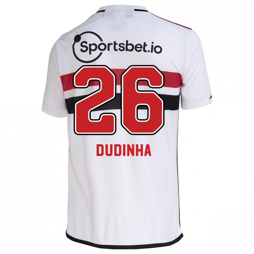 Hombre Camiseta Dudinha #26 Blanco 1ª Equipación 2023/24 La Camisa Chile