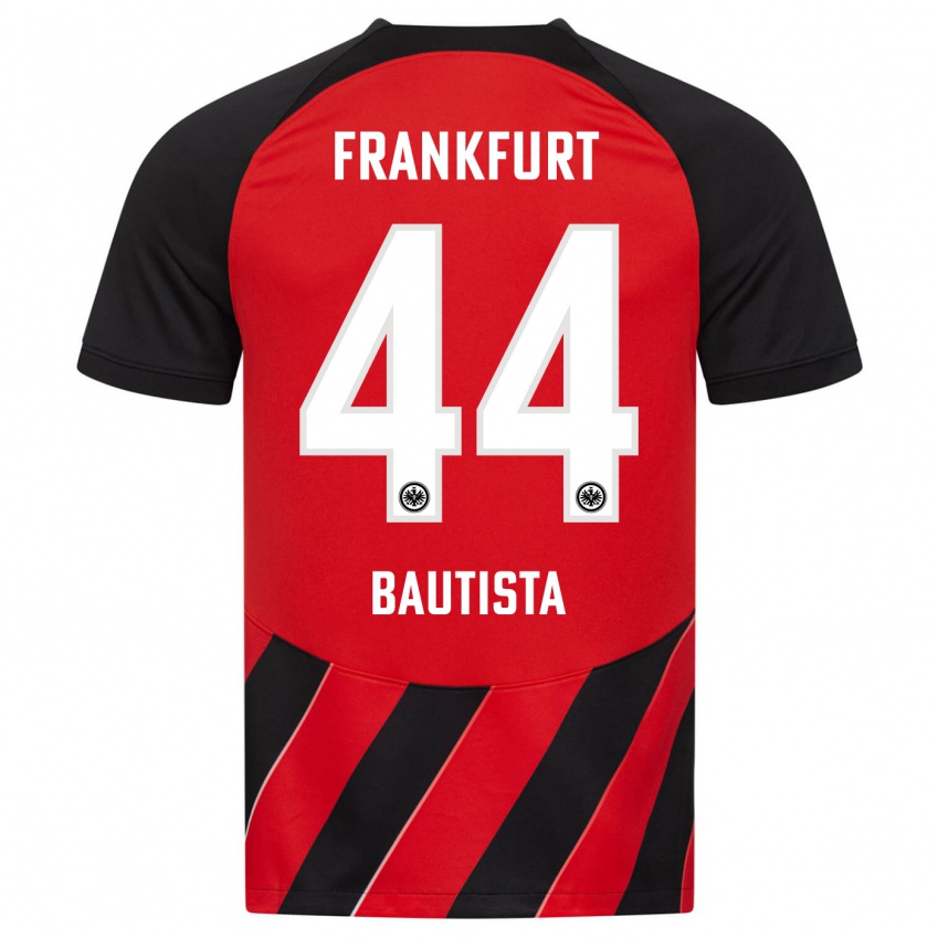 Hombre Camiseta Davis Bautista #44 Negro Rojo 1ª Equipación 2023/24 La Camisa Chile