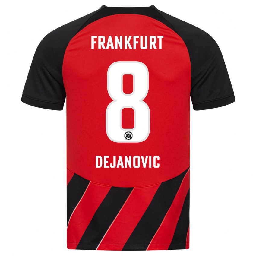 Hombre Camiseta Daniel Dejanovic #8 Negro Rojo 1ª Equipación 2023/24 La Camisa Chile