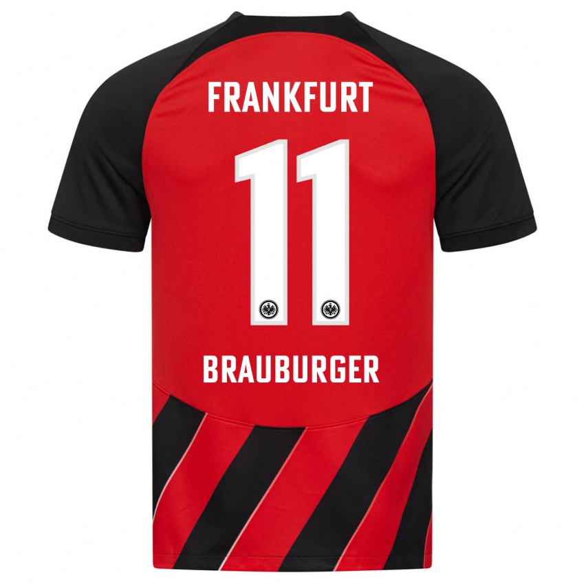 Hombre Camiseta Maximilian Brauburger #11 Negro Rojo 1ª Equipación 2023/24 La Camisa Chile