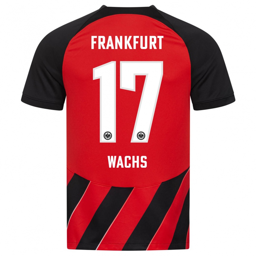 Hombre Camiseta Marc Wachs #17 Negro Rojo 1ª Equipación 2023/24 La Camisa Chile