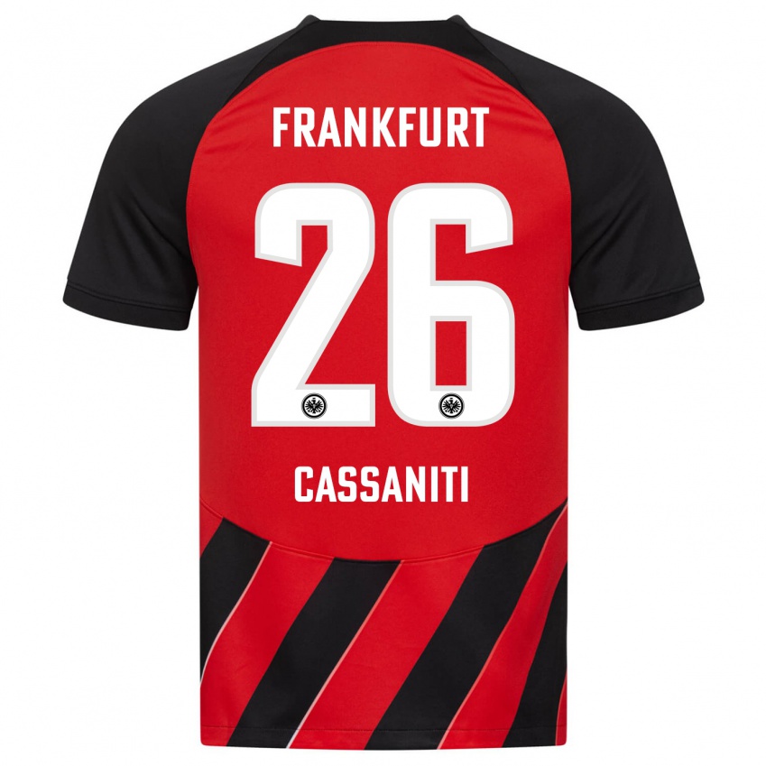 Hombre Camiseta Nino Cassaniti #26 Negro Rojo 1ª Equipación 2023/24 La Camisa Chile