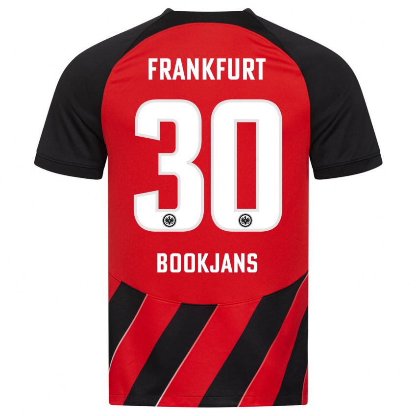 Hombre Camiseta Jakob Bookjans #30 Negro Rojo 1ª Equipación 2023/24 La Camisa Chile