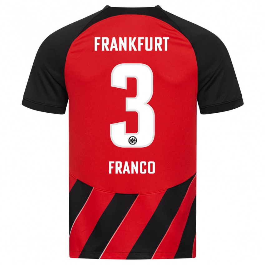 Hombre Camiseta Giuseppe Franco #3 Negro Rojo 1ª Equipación 2023/24 La Camisa Chile