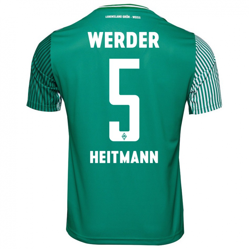 Hombre Camiseta Mats Heitmann #5 Verde 1ª Equipación 2023/24 La Camisa Chile