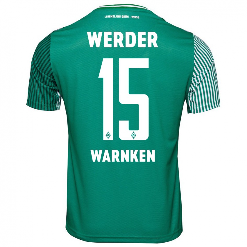 Hombre Camiseta Jannes Warnken #15 Verde 1ª Equipación 2023/24 La Camisa Chile
