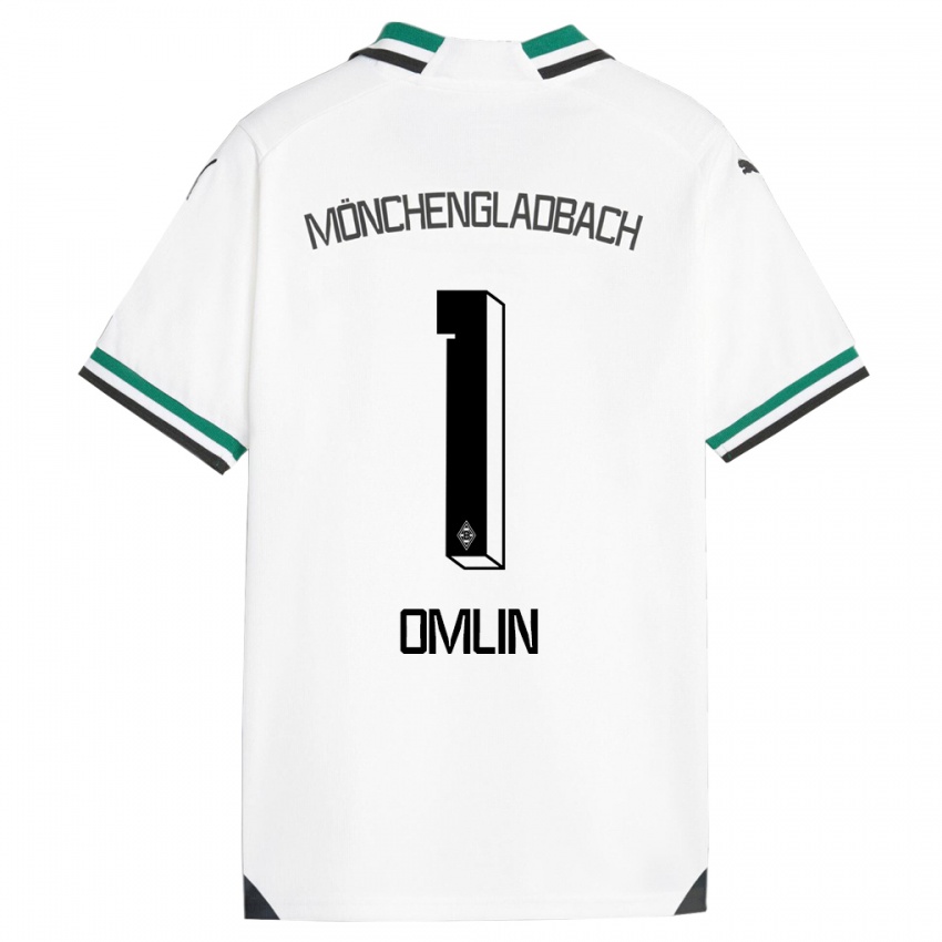 Hombre Camiseta Jonas Omlin #1 Blanco Verde 1ª Equipación 2023/24 La Camisa Chile