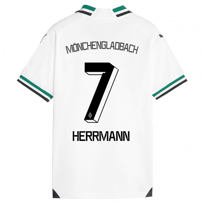 Hombre Camiseta Patrick Herrmann #7 Blanco Verde 1ª Equipación 2023/24 La Camisa Chile