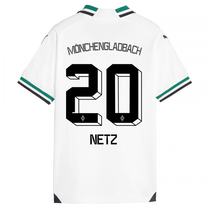 Hombre Camiseta Luca Netz #20 Blanco Verde 1ª Equipación 2023/24 La Camisa Chile