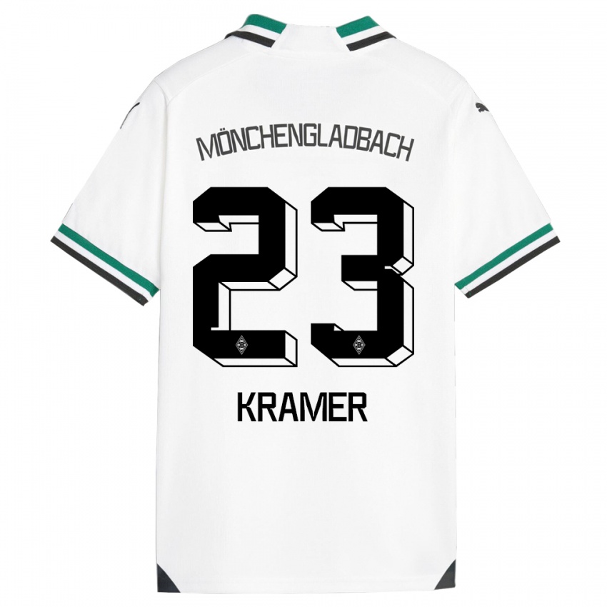 Hombre Camiseta Christoph Kramer #23 Blanco Verde 1ª Equipación 2023/24 La Camisa Chile