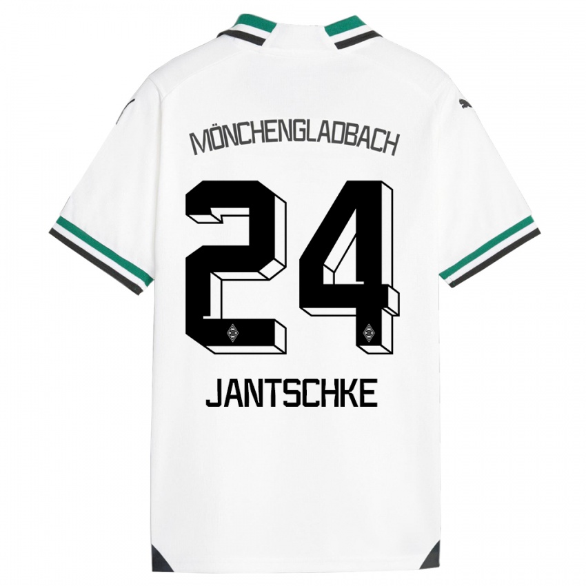Hombre Camiseta Tony Jantschke #24 Blanco Verde 1ª Equipación 2023/24 La Camisa Chile