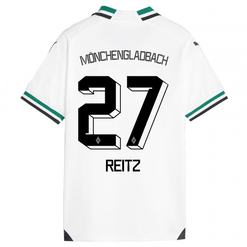 Hombre Camiseta Rocco Reitz #27 Blanco Verde 1ª Equipación 2023/24 La Camisa Chile
