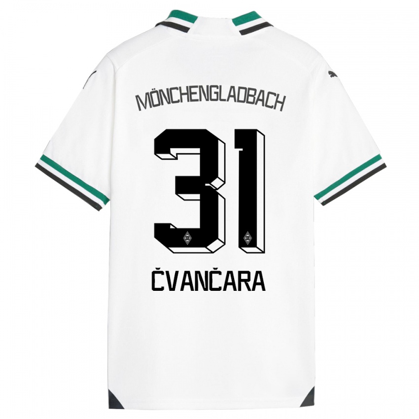 Hombre Camiseta Tomas Cvancara #31 Blanco Verde 1ª Equipación 2023/24 La Camisa Chile