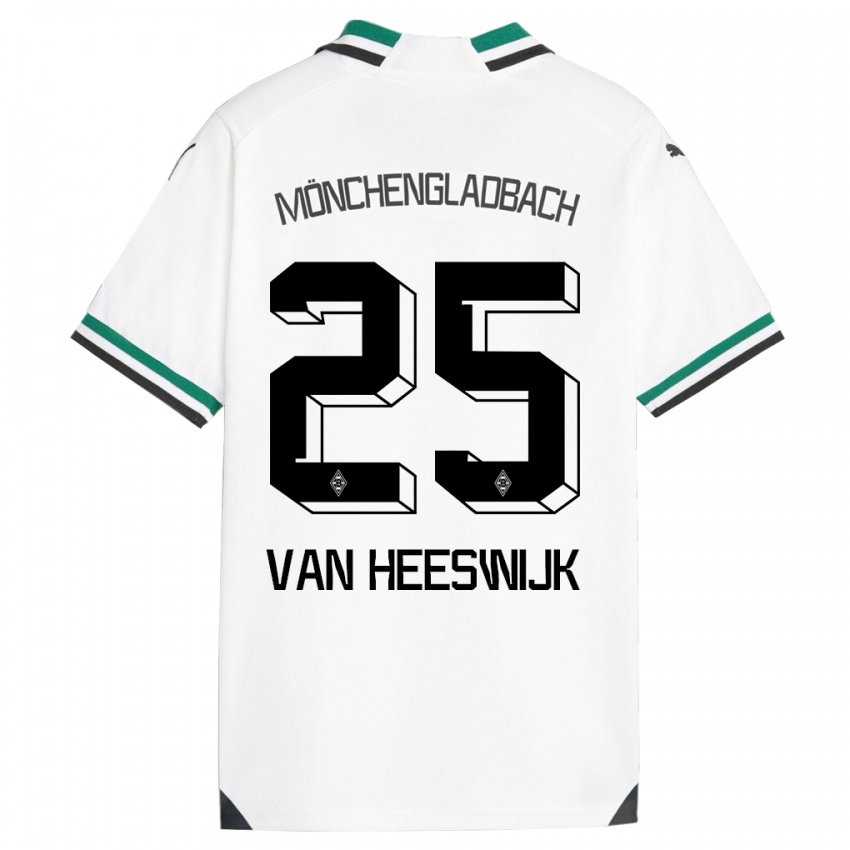 Hombre Camiseta Amber Van Heeswijk #25 Blanco Verde 1ª Equipación 2023/24 La Camisa Chile