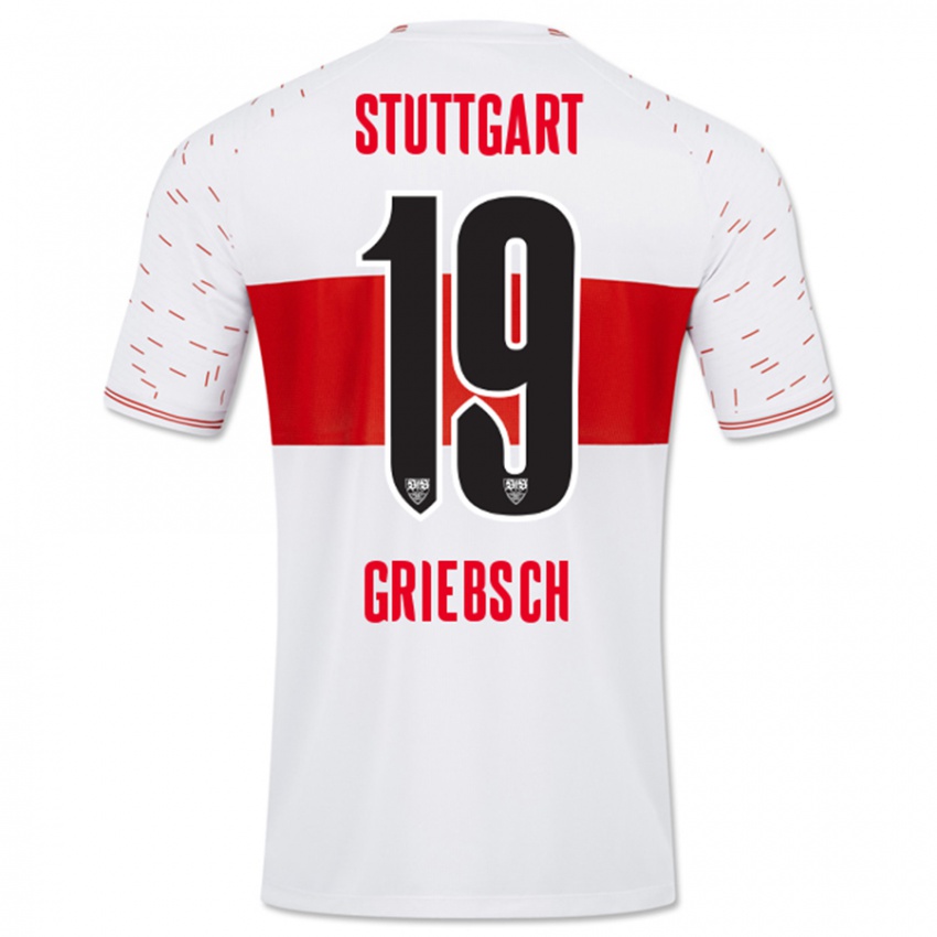 Hombre Camiseta Lukas Griebsch #19 Blanco 1ª Equipación 2023/24 La Camisa Chile