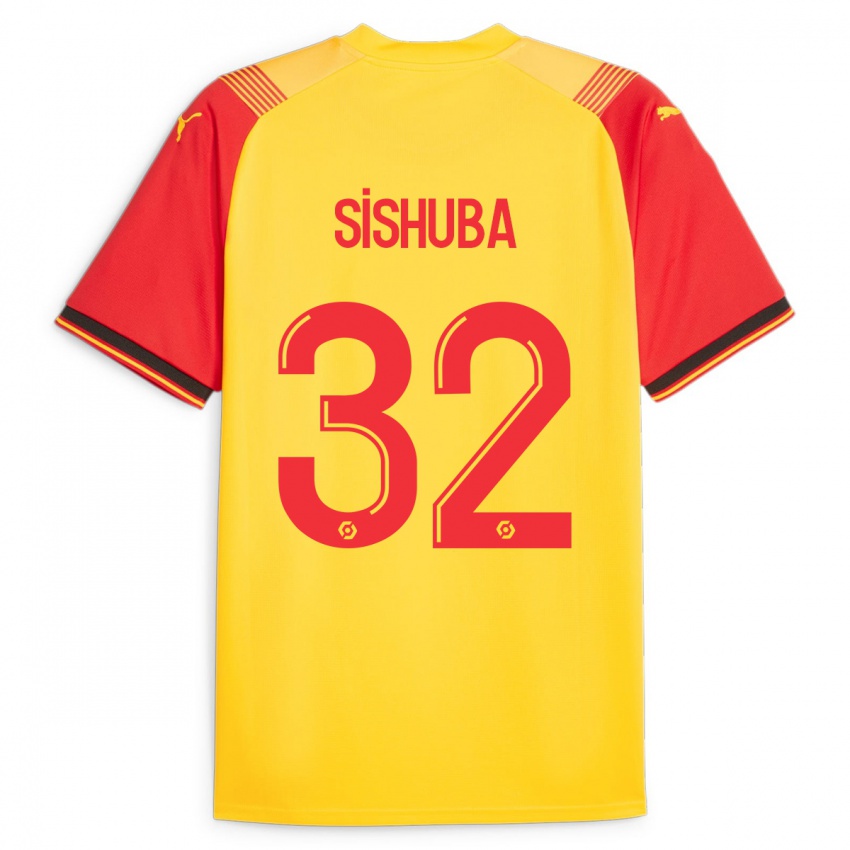Hombre Camiseta Ayanda Sishuba #32 Amarillo 1ª Equipación 2023/24 La Camisa Chile