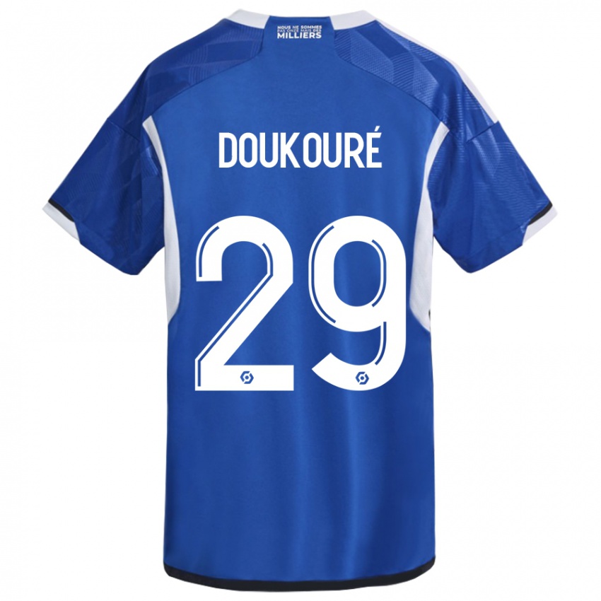 Hombre Camiseta Ismaël Doukouré #29 Azul 1ª Equipación 2023/24 La Camisa Chile