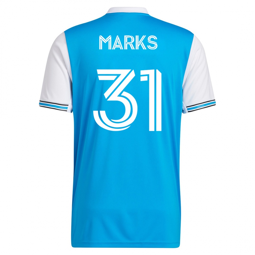 Hombre Camiseta George Marks #31 Azul 1ª Equipación 2023/24 La Camisa Chile