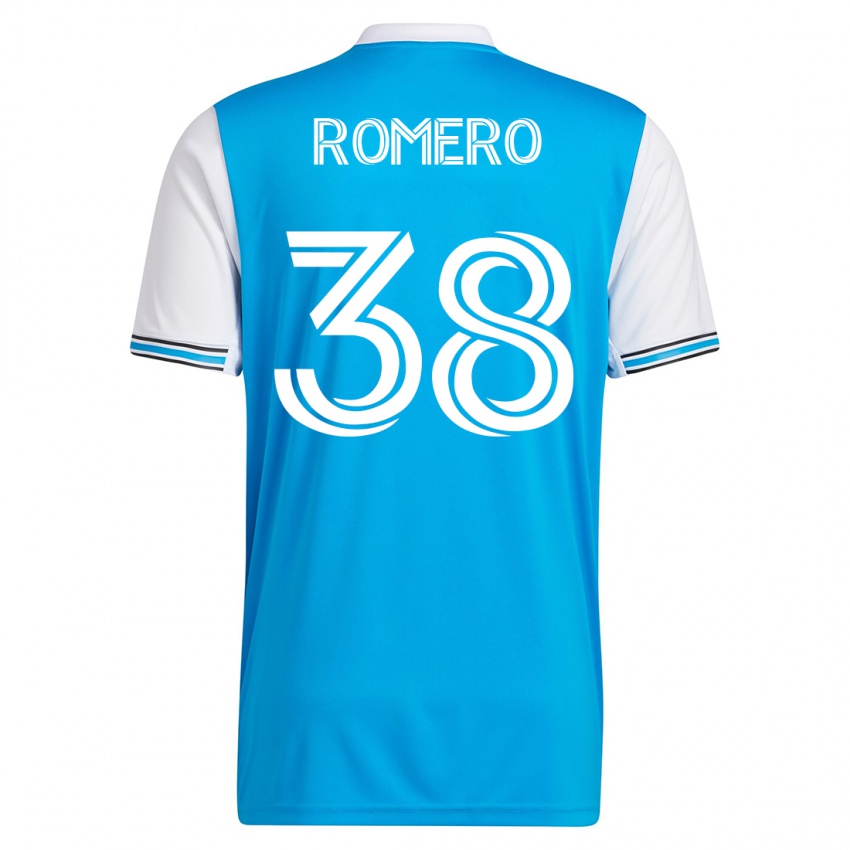 Hombre Camiseta Brian Romero #38 Azul 1ª Equipación 2023/24 La Camisa Chile