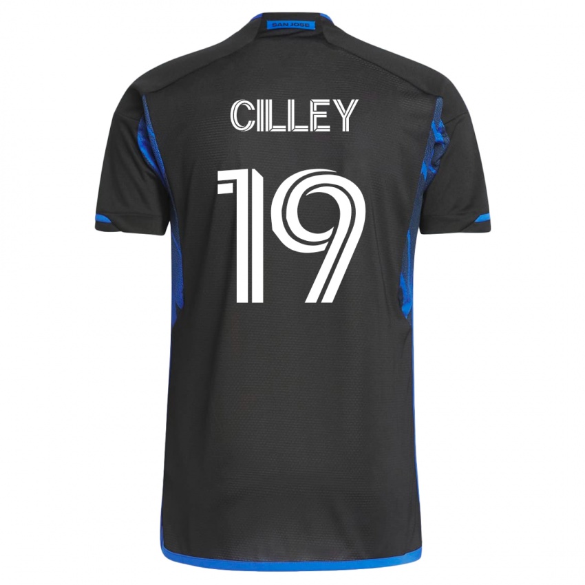 Hombre Camiseta Cam Cilley #19 Azul Negro 1ª Equipación 2023/24 La Camisa Chile