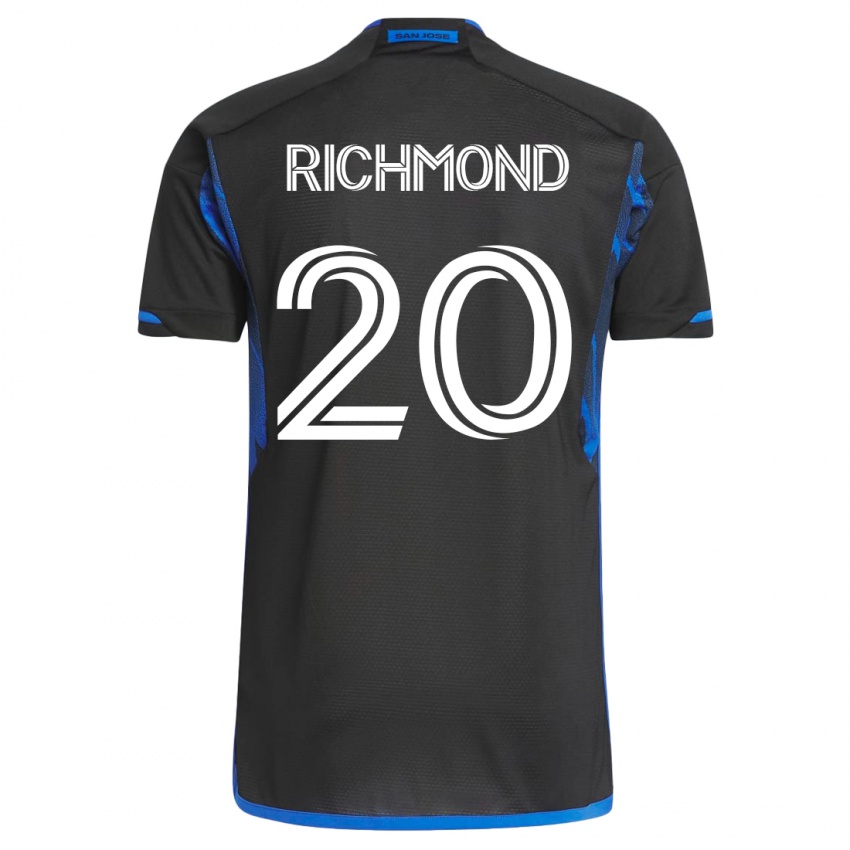 Hombre Camiseta Will Richmond #20 Azul Negro 1ª Equipación 2023/24 La Camisa Chile