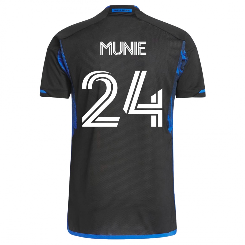 Hombre Camiseta Daniel Munie #24 Azul Negro 1ª Equipación 2023/24 La Camisa Chile