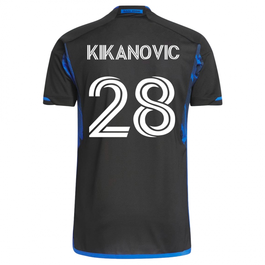 Hombre Camiseta Benjamin Kikanovic #28 Azul Negro 1ª Equipación 2023/24 La Camisa Chile