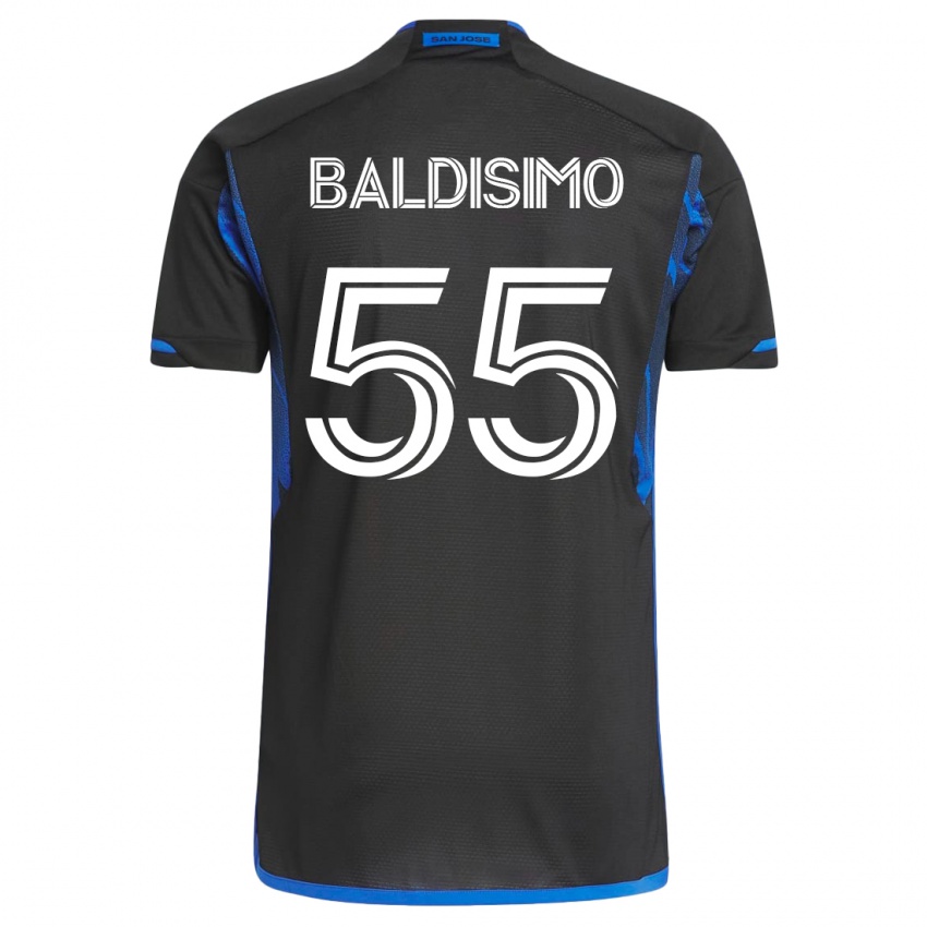 Hombre Camiseta Michael Baldisimo #55 Azul Negro 1ª Equipación 2023/24 La Camisa Chile