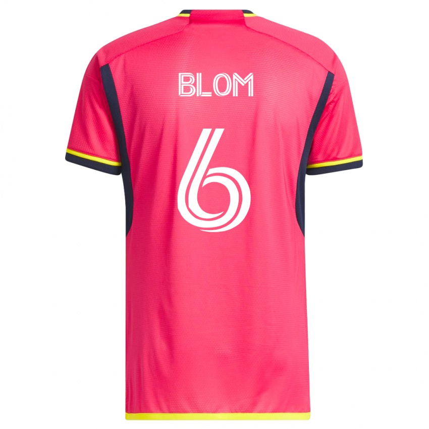 Hombre Camiseta Njabulo Blom #6 Rosa 1ª Equipación 2023/24 La Camisa Chile