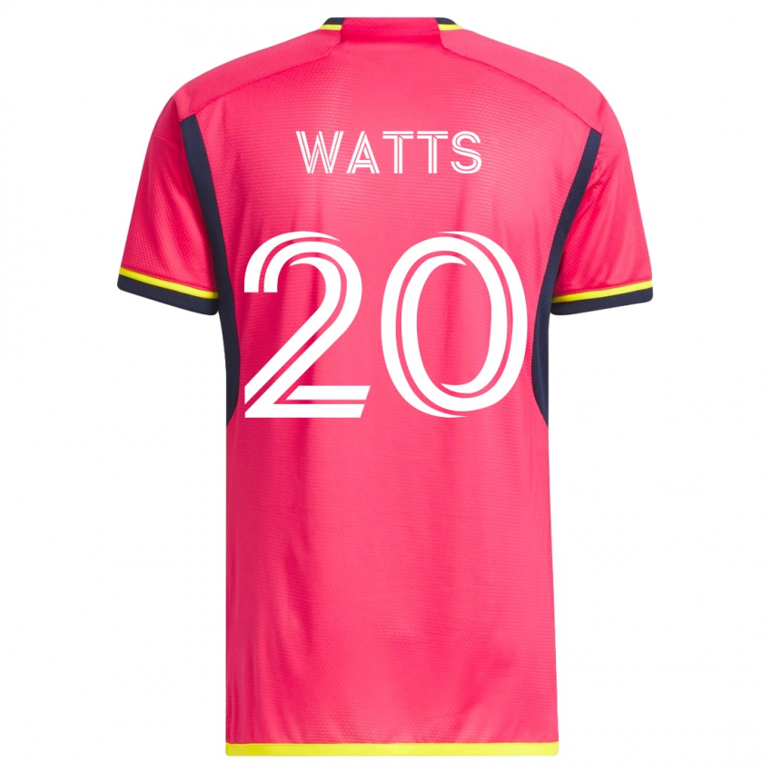 Hombre Camiseta Akil Watts #20 Rosa 1ª Equipación 2023/24 La Camisa Chile