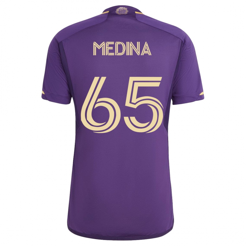 Hombre Camiseta Cristian Medina #65 Violeta 1ª Equipación 2023/24 La Camisa Chile
