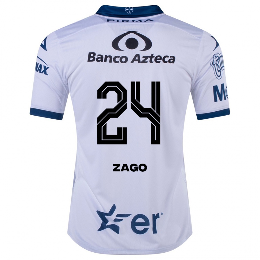 Hombre Camiseta Diego Zago #24 Blanco 1ª Equipación 2023/24 La Camisa Chile