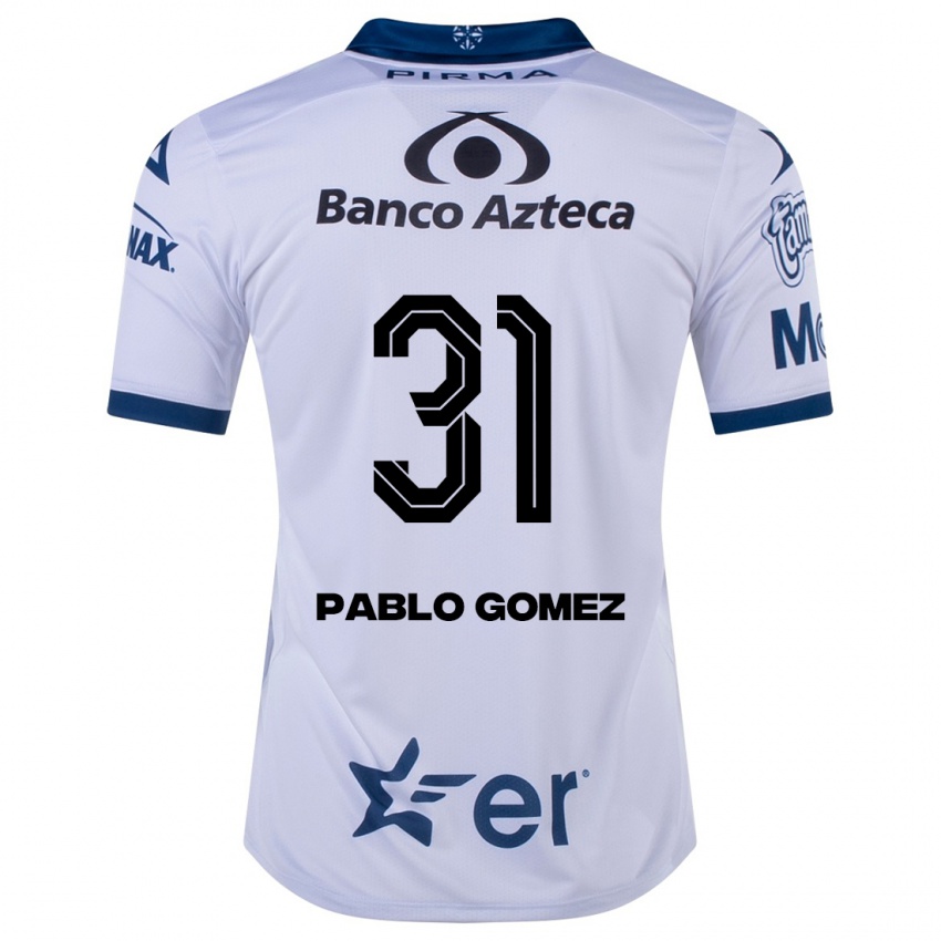 Hombre Camiseta Juan Pablo Gómez #31 Blanco 1ª Equipación 2023/24 La Camisa Chile