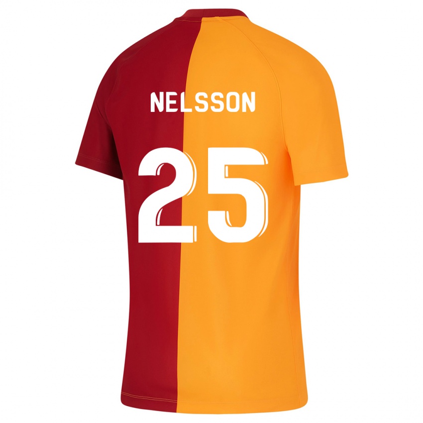 Hombre Camiseta Victor Nelsson #25 Naranja 1ª Equipación 2023/24 La Camisa Chile