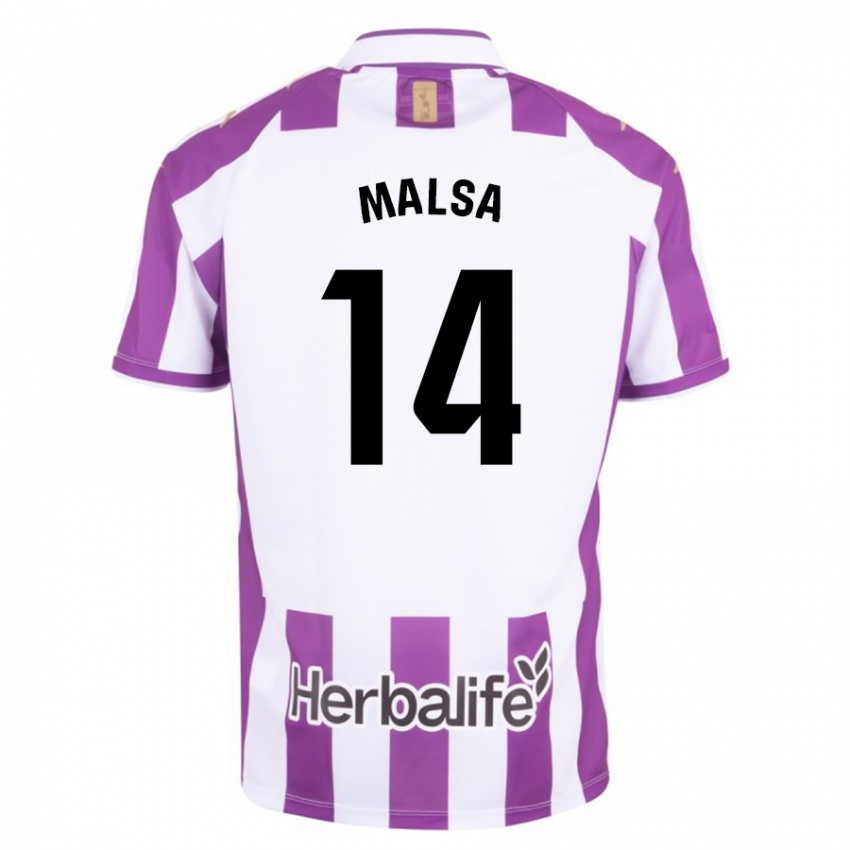 Hombre Camiseta Mickaël Malsa #14 Morado 1ª Equipación 2023/24 La Camisa Chile