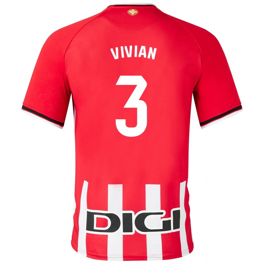 Hombre Camiseta Dani Vivian #3 Rojo 1ª Equipación 2023/24 La Camisa Chile