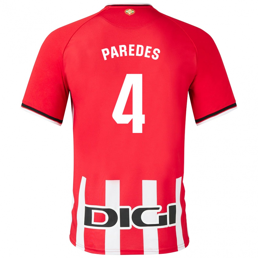Hombre Camiseta Aitor Paredes #4 Rojo 1ª Equipación 2023/24 La Camisa Chile